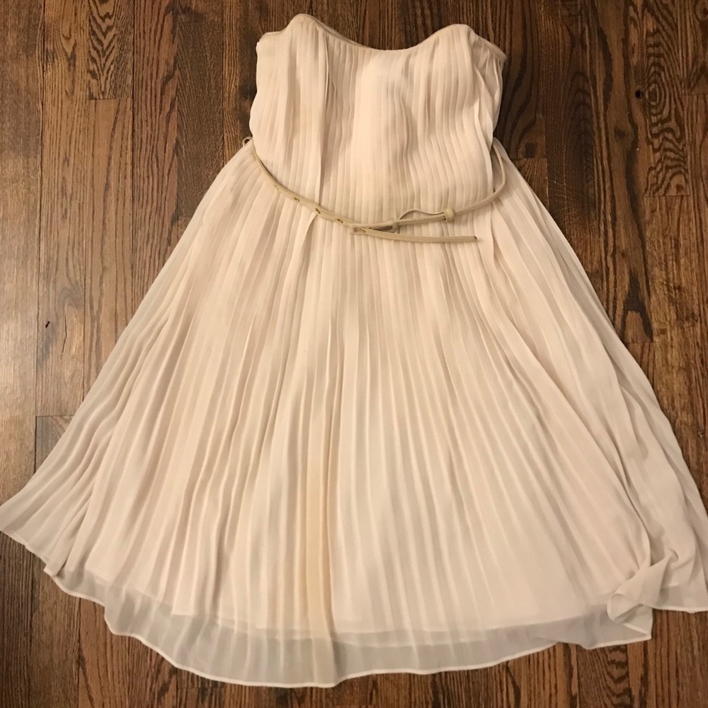 Blush pleated corset dress